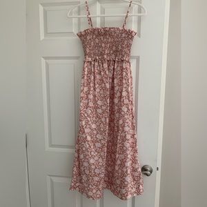JCrew smocked floral midi dress